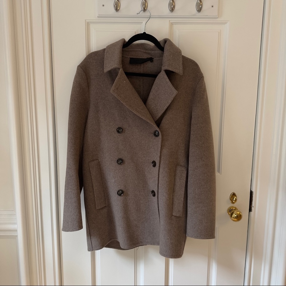 Jenni Kayne Cashmere Peacoat in Oatmeal Size S